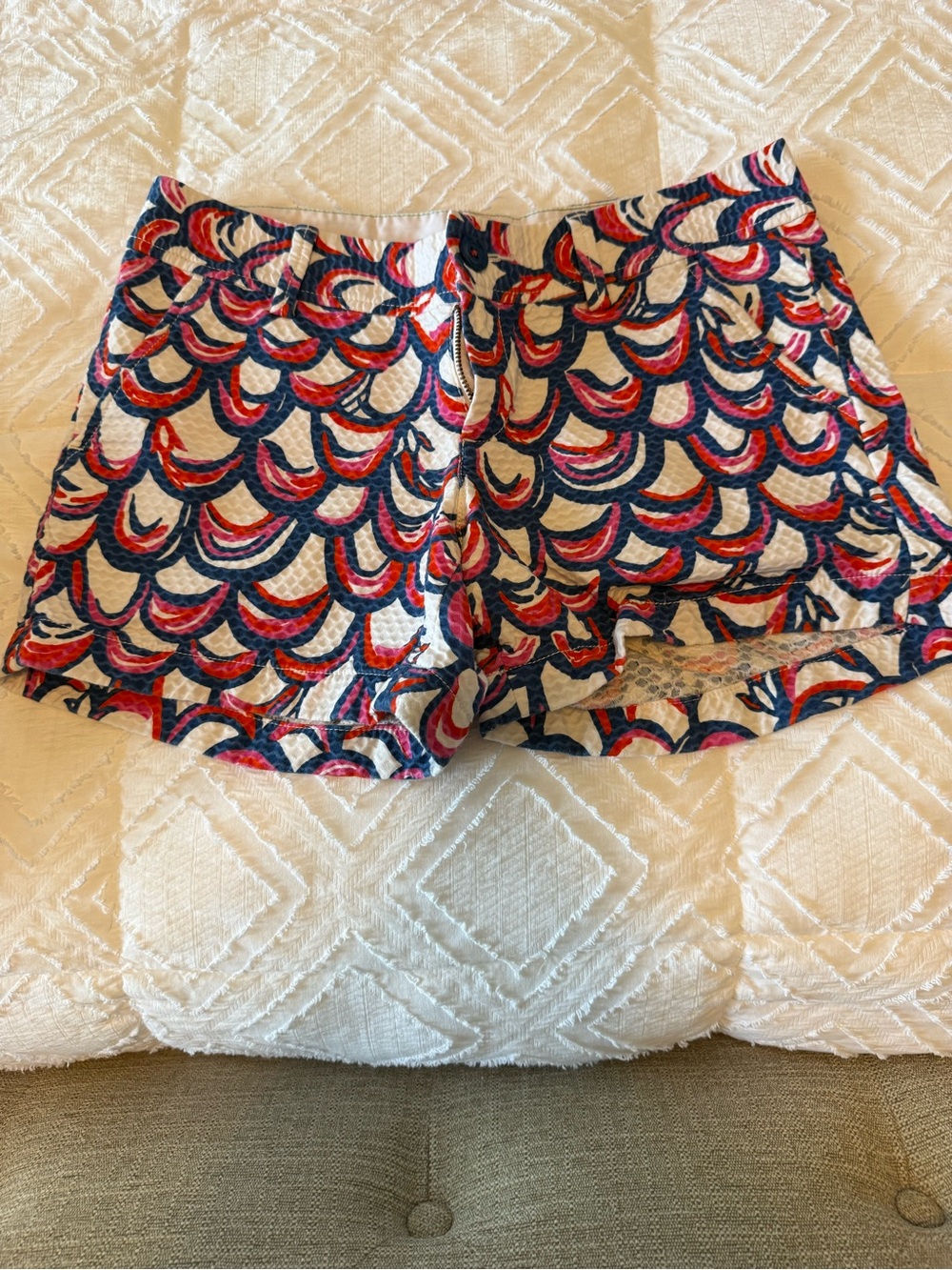 Lilly Pulitzer Callahan Navy, Red & White Scallop-Print Shorts